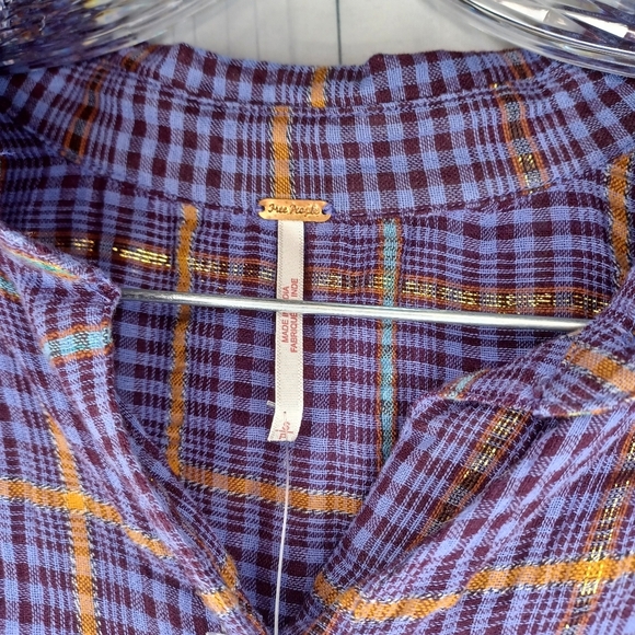 Free people long sleeve violet combo shirt NWT - Picture 4 of 8